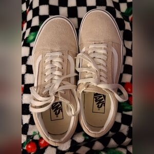 Tan Suede And Canvas Vans 7.5
